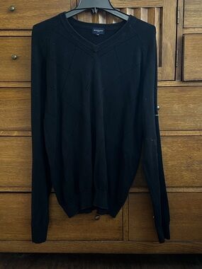 Burberry Golf Men’s Black V-Neck Diamond Knit Sweater